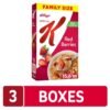 Kellogg's Special K Breakfast Cereal, Family Breakfast, Fiber Cereal, Family Size, Red Berries (3 Boxes)