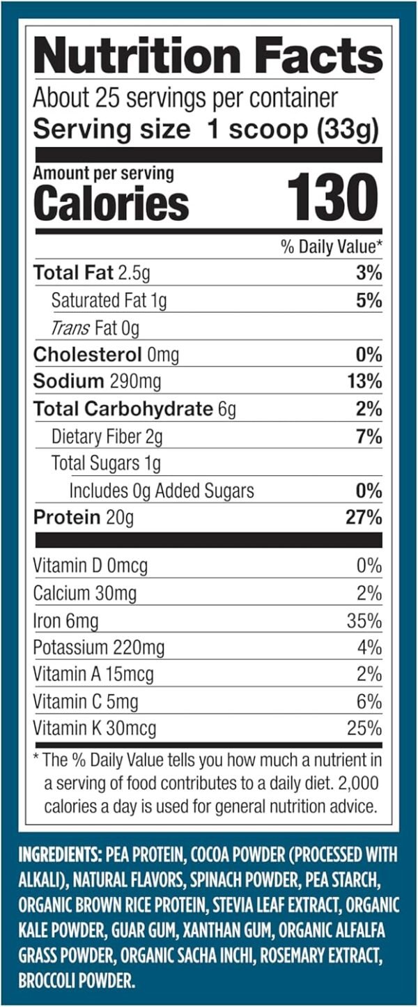 Vega Protein & Greens Powder, Chocolate, 28.7 Ounce