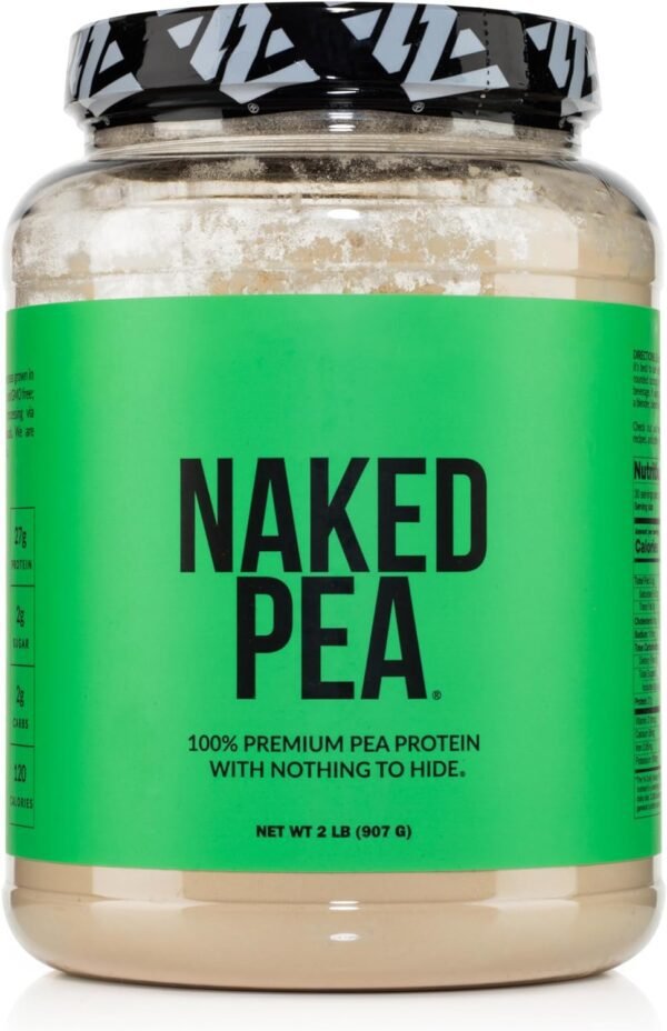 Naked Pea - 2LB 100% Pea Protein Powder from North American Farms - Unflavored Vegan Pea Protein Isolate - Plant Protein Powder, Easy to Digest - 30 Servings
