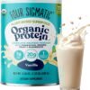 Four Sigmatic Organic Vegan Protein Powder | 18g Plant-Based Protein per Serving | Gluten Free, Dairy Free, Soy Free, Non-GMO with No Filler Ingredients | 21.16oz, 15 Servings | Sweet Vanilla