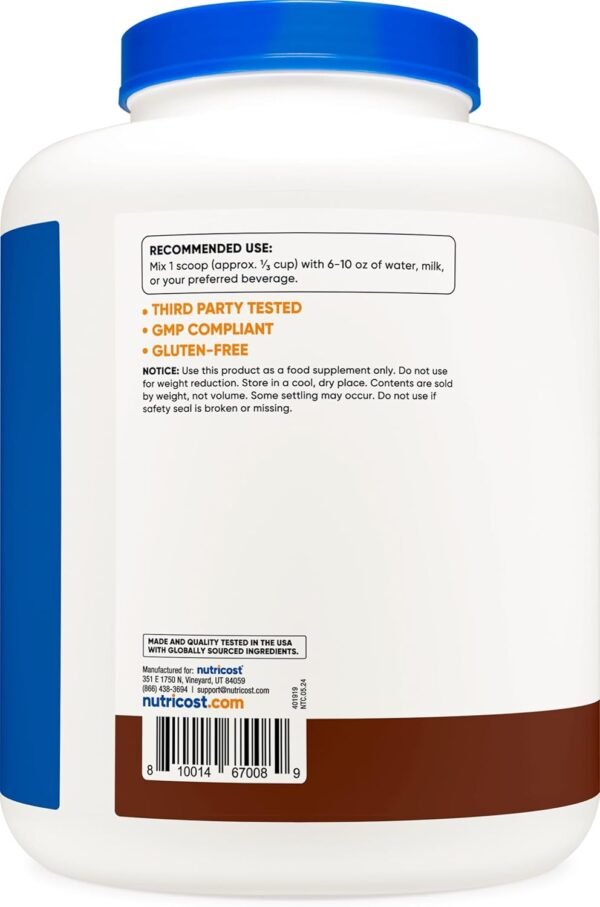 Nutricost Casein Protein Powder 5lb Chocolate - Micellar Casein, Gluten Free, Non-GMO