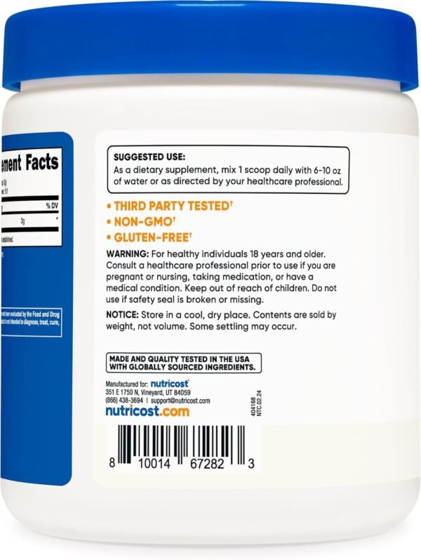 Nutricost Glycine Powder 1lb - Non-GMO, Gluten Free