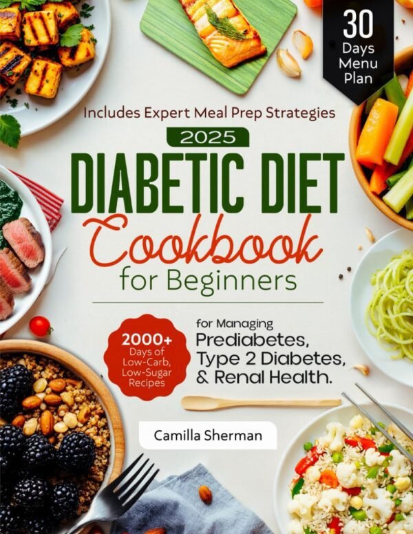 Diabetic Diet Cookbook for Beginners: 2000+Days of Low-Carb, Low-Sugar Recipes for Managing Prediabetes, Type 2 Diabetes, and Renal Health. Includes Expert Meal Prep Strategies and a 30-Days Menu Plan