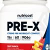 Nutricost Pre-X Xtreme Pre-Workout Complex Powder, Fruit Punch, 60 Servings, Vegetarian, Non-GMO and Gluten Free