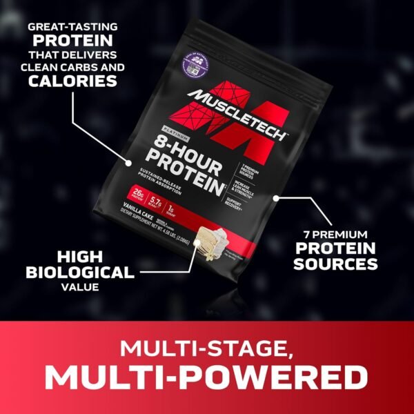 MuscleTech Phase8 Protein Powder | Whey & Casein Protein Powder | Slow Release 8-Hour Protein | Muscle Builder for Men & Women | Protein Powder for Muscle Gain | Vanilla, 4.58lbs