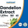 Nutricost Dandelion Extract Capsules 1575mg Per Serving (180 Caps, 60 Servings) - 525mg Per Capsule (5:1 Extract, Equivalent to 7,875mg), Non-GMO, Gluten Free