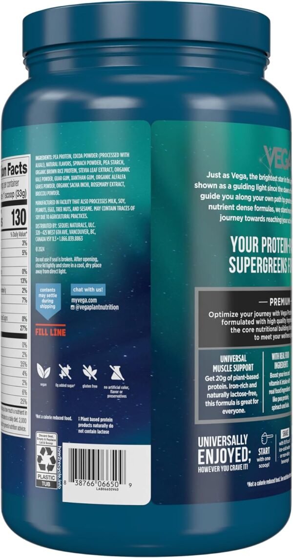 Vega Protein & Greens Powder, Chocolate, 28.7 Ounce