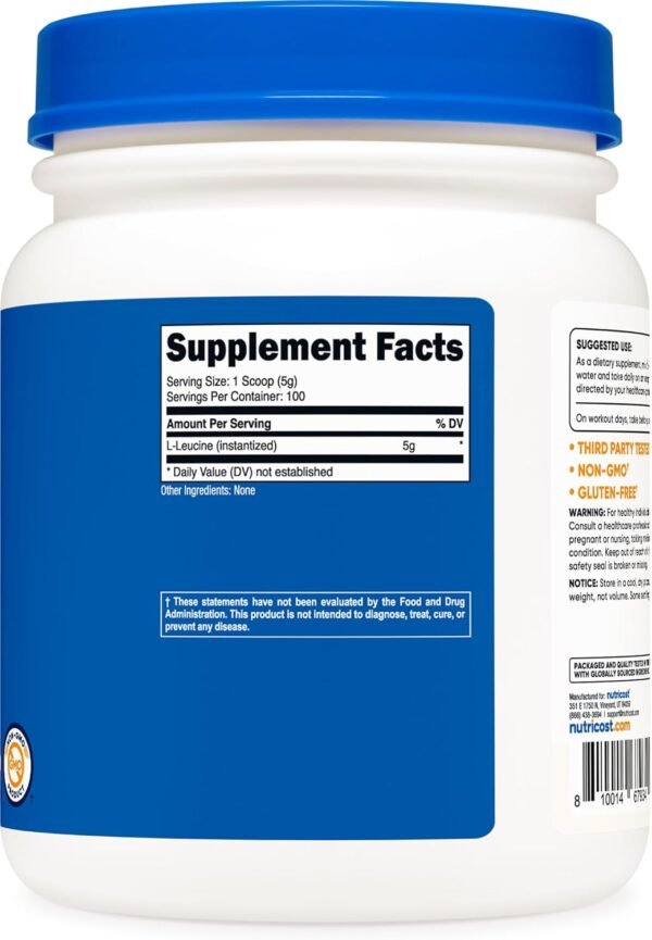 Nutricost Pure L-Leucine Powder 500 Grams