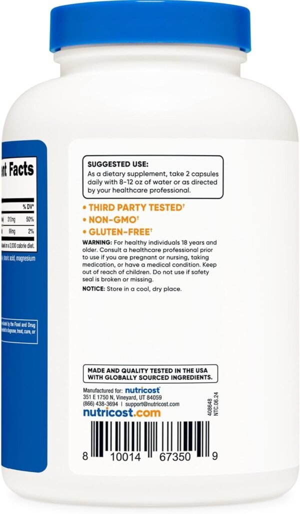 Nutricost Potassium (99 mg) Magnesium (210 mg) Citrates, 240 Capsules - Non-GMO, Gluten Free