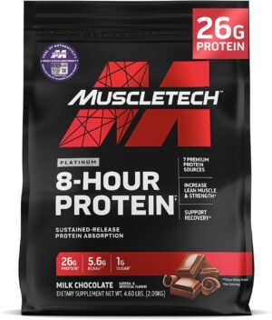 Whey Protein Powder | MuscleTech Phase8 Protein Powder | Whey & Casein Protein Powder Blend | Slow Release 8-Hour Protein Shakes | Muscle Builder for Men & Women | Chocolate, 4.6 lbs (50 Servings)