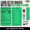 Naked Pea - 2LB 100% Pea Protein Powder from North American Farms - Unflavored Vegan Pea Protein Isolate - Plant Protein Powder, Easy to Digest - 30 Servings