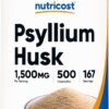 Nutricost Psyllium Husk 1500mg Per Serving, 500 Capsules - Non-GMO & Gluten Free