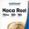 Nutricost Maca Root (Lepidium meyenii) 750mg, 180 Capsules, 180 Servings