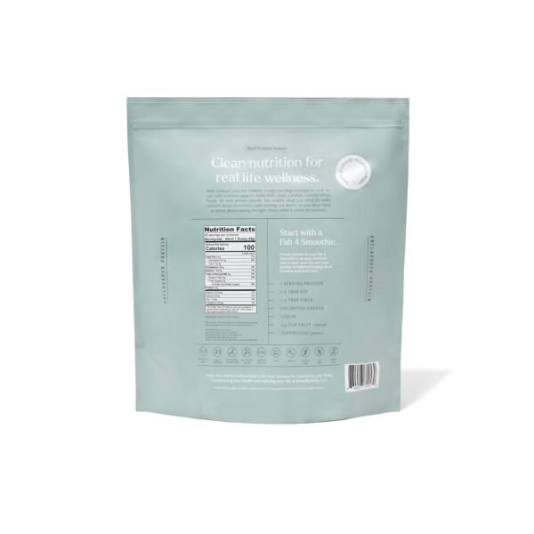 Be Well by Kelly Unflavored Grass-Fed Beef Protein Powder, 23G of Protein & Zero Carbs (1 Ingredient, 30 Servings) 9 Amino Acids + 3 BCAAs No Soy, No Dairy, Stevia-Free, No Sugar Added 1.59lb 720g