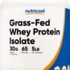 Nutricost Grass-Fed Whey Protein Isolate (Unflavored) 5LBS - rBGH Free, Non-GMO & Gluten Free