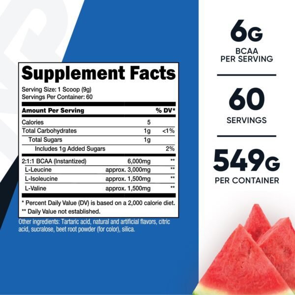 Nutricost BCAA Powder 2:1:1 (Watermelon) - 60 Servings