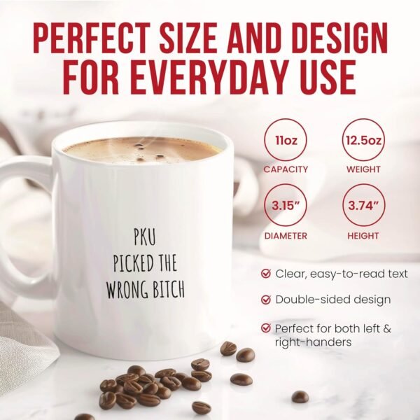 Pku Mug - Health Awareness Coffee Cup - Funny Gift For Pku Patients - Dietary Management Novelty Drinkware - Health Condition Tea Mugs - Special Diet Hot And Cold Drink Cups - Rare Condition Gift -