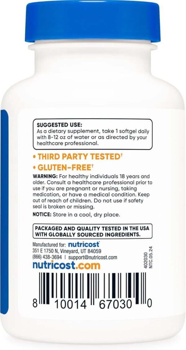 Nutricost Zeaxanthin with Lutein 20mg, 120 Softgels - Potent, Non-GMO, Gluten Free