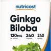 Nutricost Ginkgo Biloba 120mg, 240 Capsules - Extra Strength Ginkgo Biloba Extract - Gluten Free & Non-GMO