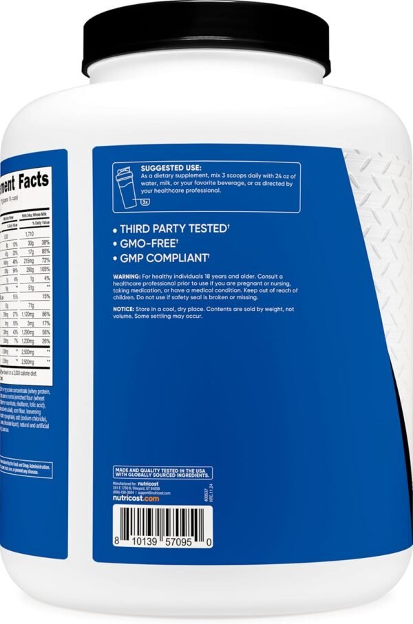 Nutricost Mass Gainer Cookies N Cream Flavor, 6.9 LBS, 50 Grams of Protein Per Serving - Non-GMO