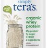 Simply Tera's Organic Whey Protein Powder - Grass Fed Whey Protein Powder Without Artificial Sweeteners, Unflavored Protein Powder, Non-GMO, Kosher, Gluten-Free - Plain Unsweetened 12 Oz