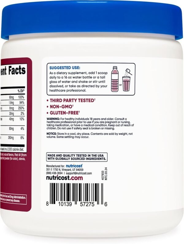 Nutricost Electrolyte Complex Powder (120 Servings, Grape) - Hydration Supplement Drink Mix with Vitamins and Minerals