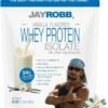 JAYROBB Whey Vanilla Isolate Protein Powder, Low Carb, Keto, Vegetarian, Gluten Free, Lactose Free, No Sugar Added, No Fat, No Soy, Nothing Artificial, Non-GMO, Best-Tasting (24 oz) Grass-Fed