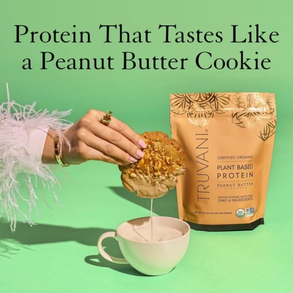 Truvani Vegan Pea Protein Powder | Peanut Butter | 20g Organic Plant Based Protein | 20 Servings | Keto | Gluten & Dairy Free | Low Carb | No Added Sugar