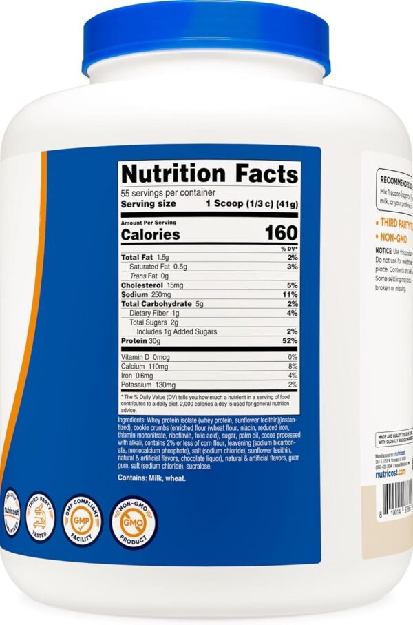Nutricost Whey Protein Isolate (Cookies N Cream, 5 Pounds)