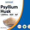 Nutricost Psyllium Husk 1500mg Per Serving, 500 Capsules - Non-GMO & Gluten Free