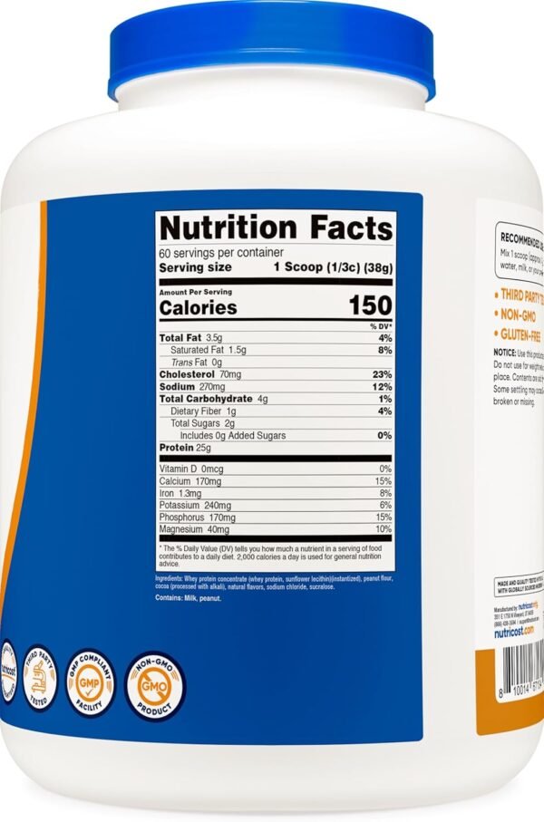 Nutricost Whey Protein Concentrate (Chocolate Peanut Butter) 5LBS - Gluten Free & Non-GMO