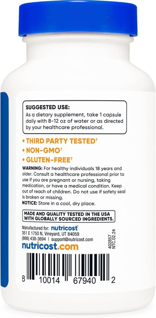 Nutricost Lactobacillus Acidophilus 10 Billion CFU, 120 Vegetarian Capsules
