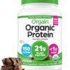 Orgain Organic Vegan Protein Powder, Creamy Chocolate Fudge - 21g Plant Protein, 7g Prebiotic Fiber, Low Net Carb, No Lactose, No Added Sugar, For Shakes & Smoothies, 2.03 lb (Packaging May Vary)
