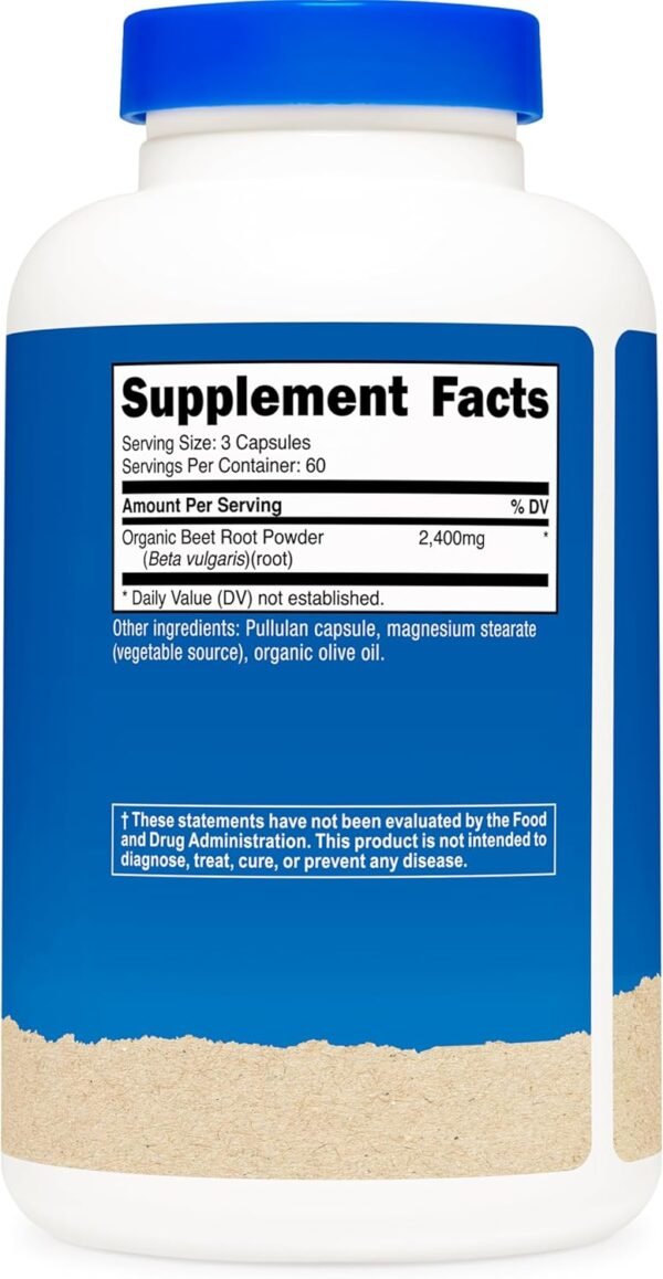 Nutricost Beet Root 2400mg, 180 Capsules - CCOF Certified Made with Organic Beet Root, Superfood, 60 Servings