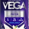 Vega Original Protein Powder, Creamy Vanilla Plant Based Protein Drink Mix for Water, Milk and Smoothies, 32.5 oz (Packaging May Vary)