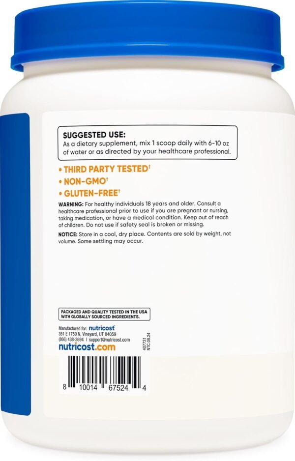 Nutricost L-Glutamine Powder 1 KG - Unflavored, Non-GMO, Gluten Free