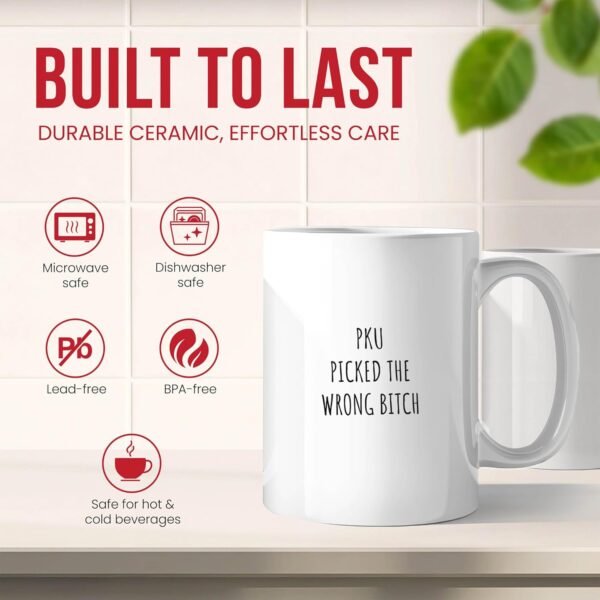 Pku Mug - Health Awareness Coffee Cup - Funny Gift For Pku Patients - Dietary Management Novelty Drinkware - Health Condition Tea Mugs - Special Diet Hot And Cold Drink Cups - Rare Condition Gift -