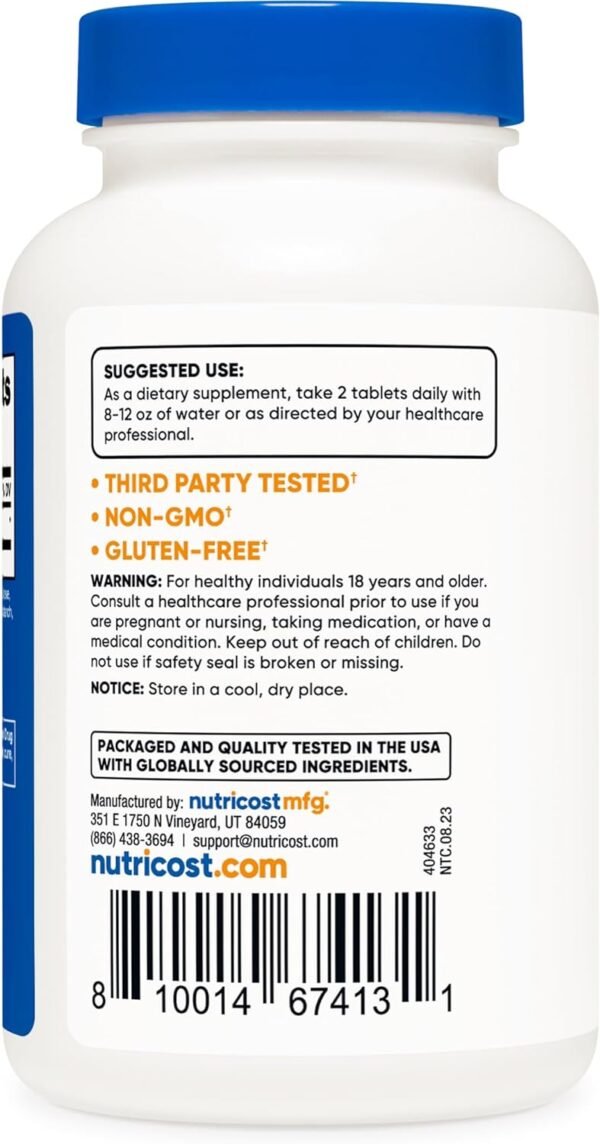 Nutricost L-Citrulline 2500mg Per Serving, 60 Servings, 1250mg Per Tablet, 120 Tabs - Non-GMO and Gluten Free Supplement