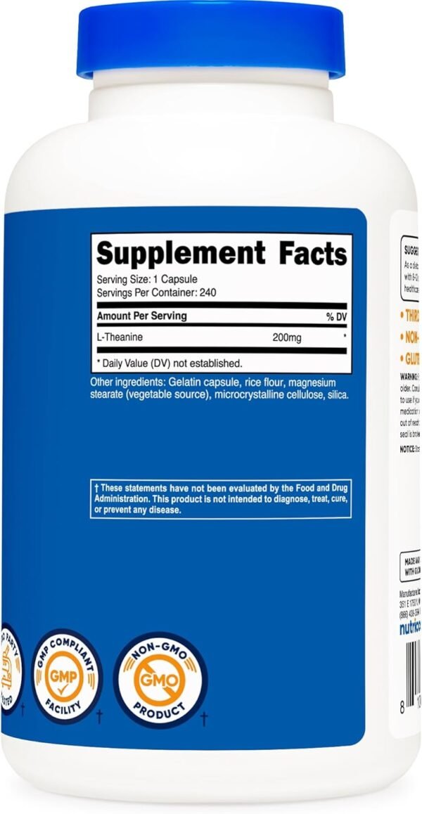 Nutricost L-Theanine 200mg, 240 Capsules - Double Strength