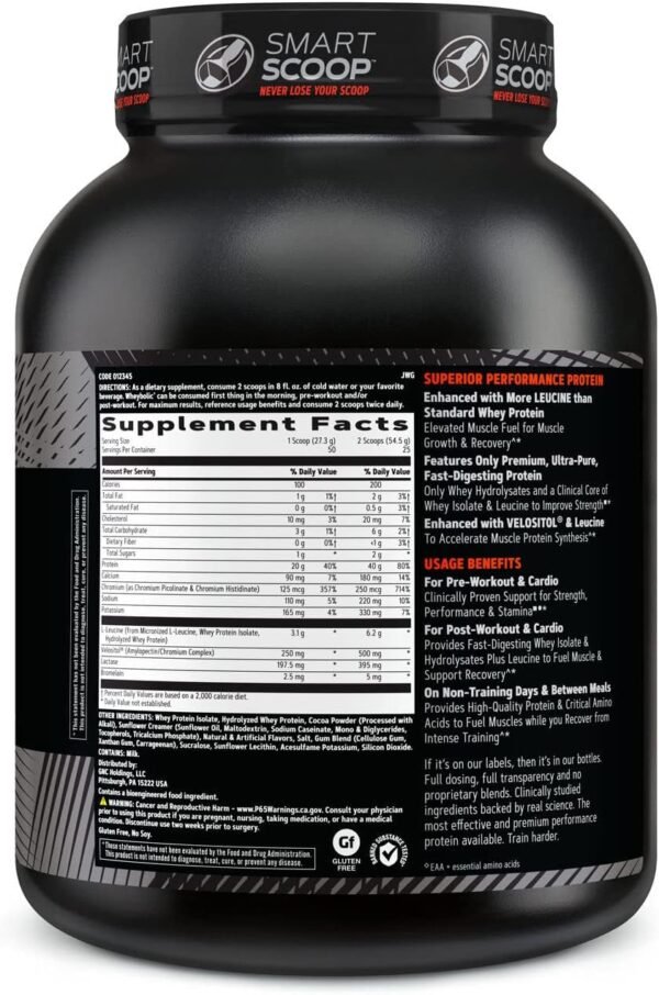 GNC AMP Wheybolic Whey Protein Powder Isolate with BCAA| Targeted Muscle Building and Workout Support Formula | Gluten Free | Chocolate Fudge | 25 Servings