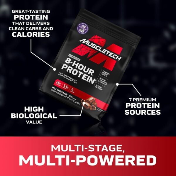 Whey Protein Powder | MuscleTech Phase8 Protein Powder | Whey & Casein Protein Powder Blend | Slow Release 8-Hour Protein Shakes | Muscle Builder for Men & Women | Chocolate, 4.6 lbs (50 Servings)