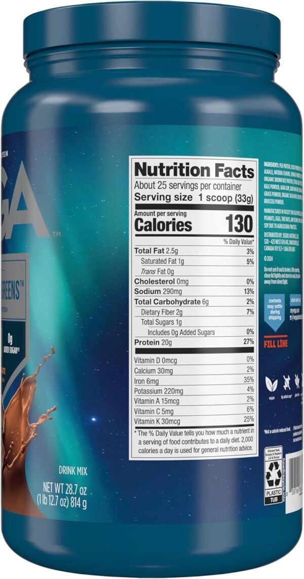 Vega Protein & Greens Powder, Chocolate, 28.7 Ounce
