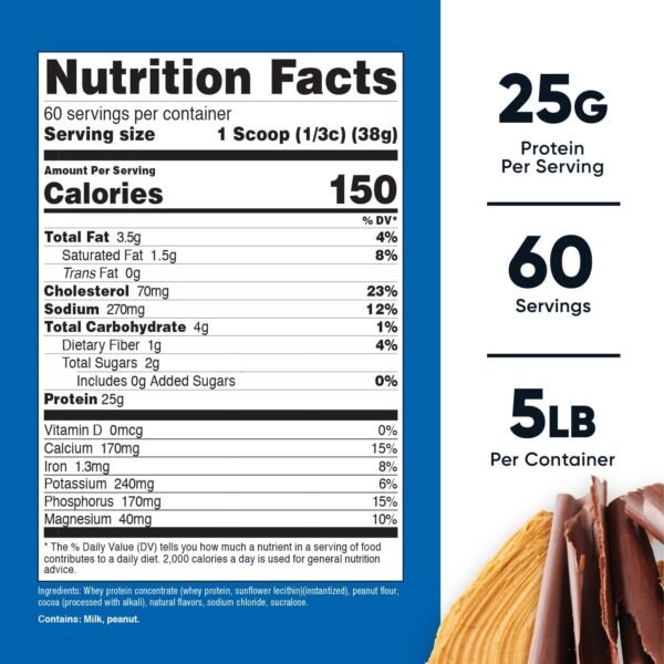 Nutricost Whey Protein Concentrate (Chocolate Peanut Butter) 5LBS - Gluten Free & Non-GMO