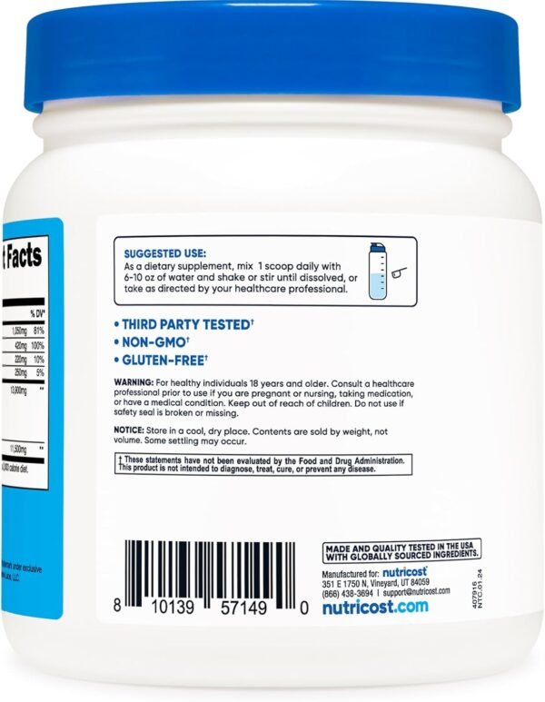 Nutricost Keto BHB Exogenous Ketones 4-in-1 (30 Servings) 12g Beta-Hydroxybutyrate (BHB) Per Serving, (Unflavored) - Ketone Salts
