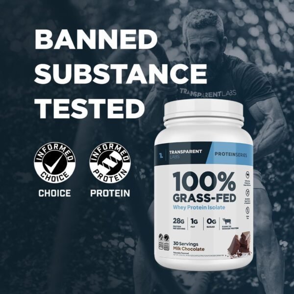 Transparent Labs Grass-Fed Whey Protein Isolate - Naturally Flavored, Gluten Free Whey Protein Powder with 28g of Protein per Serving & 9 Amino Acids - 30 Servings, French Vanilla