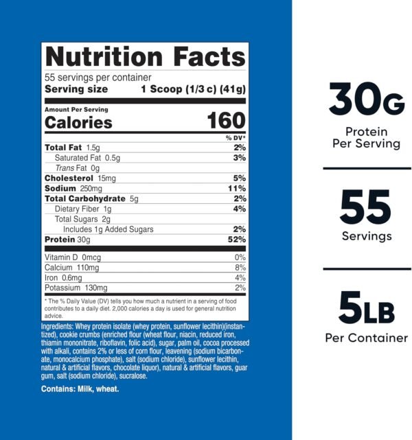 Nutricost Whey Protein Isolate (Cookies N Cream, 5 Pounds)