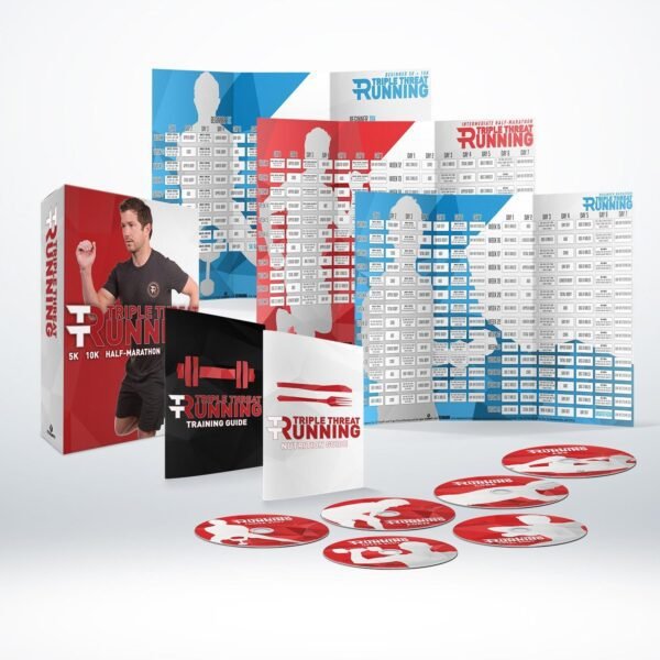 Triple Threat Running: Runners Workout Program with 5+1 Exercise Videos on DVD; 5K, 10K, Half Marathon & Full Marathon Training Calendars, Training Guide & Nutrition Guide