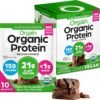 Orgain Organic Vegan Protein Powder Travel Pack, Creamy Chocolate Fudge - 21g of Plant Based Protein, 6g of Fiber, No Dairy, Gluten, Soy or Added Sugar, Non-GMO, 10 Count