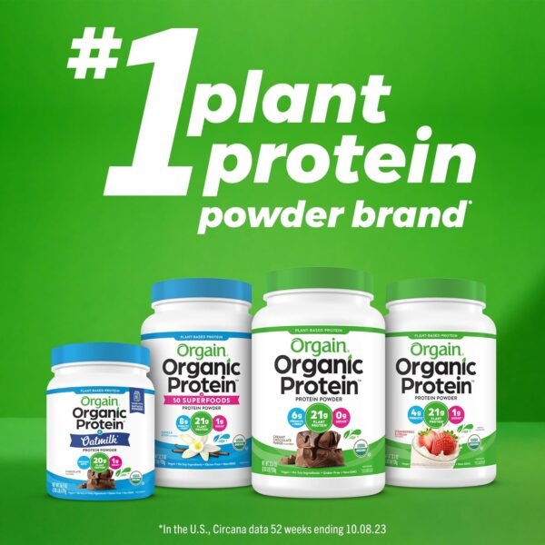 Orgain Organic Vegan Protein Powder Travel Pack, Creamy Chocolate Fudge - 21g of Plant Based Protein, 6g of Fiber, No Dairy, Gluten, Soy or Added Sugar, Non-GMO, 10 Count