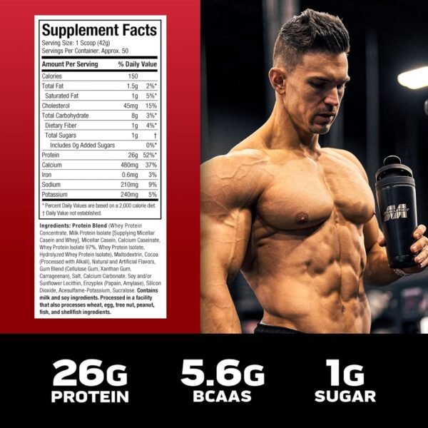 Whey Protein Powder | MuscleTech Phase8 Protein Powder | Whey & Casein Protein Powder Blend | Slow Release 8-Hour Protein Shakes | Muscle Builder for Men & Women | Chocolate, 4.6 lbs (50 Servings)
